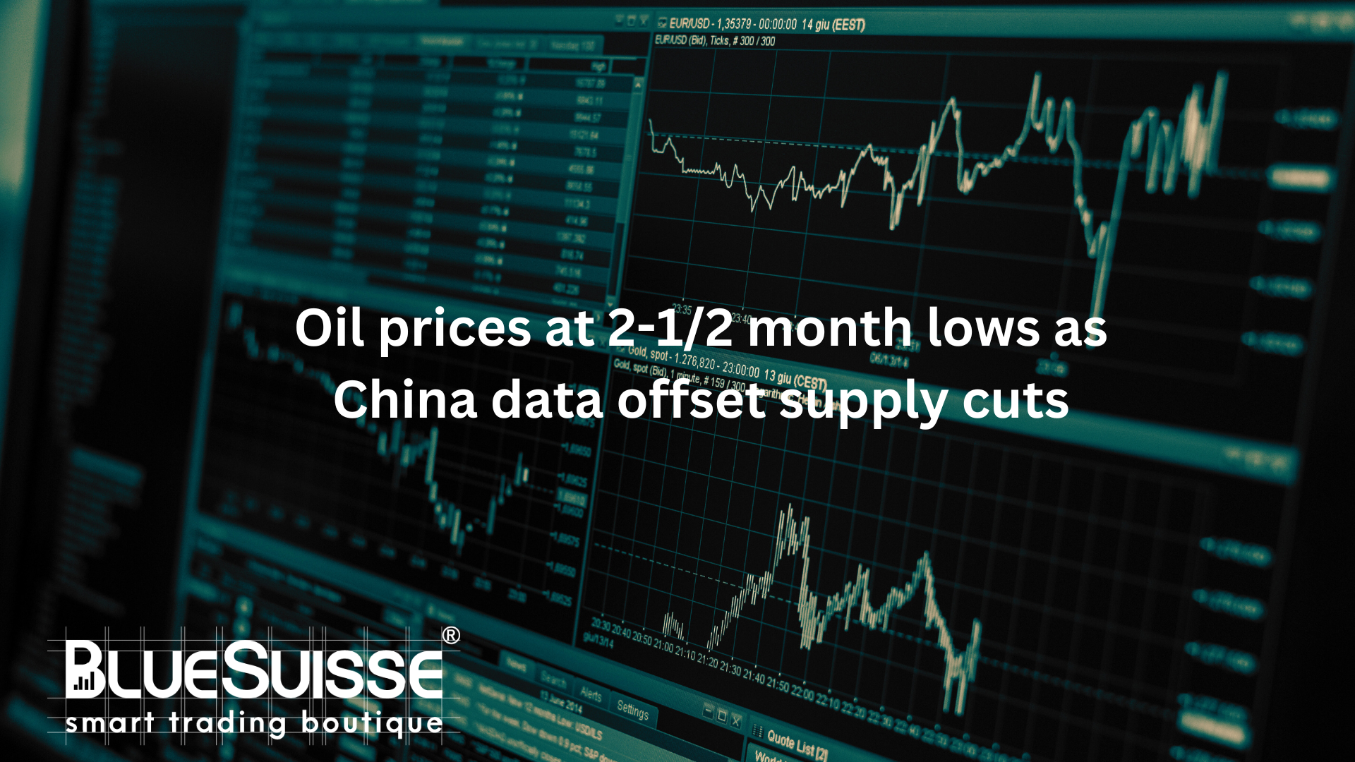 Oil prices at 2-1/2 month lows as China data offset supply cuts